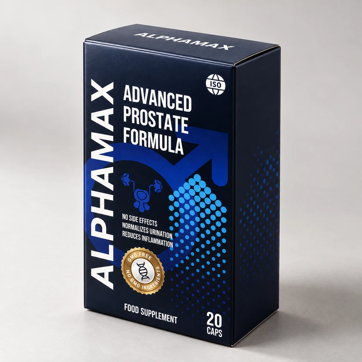 Alphamax – confezione blu scuro vista di tre quarti