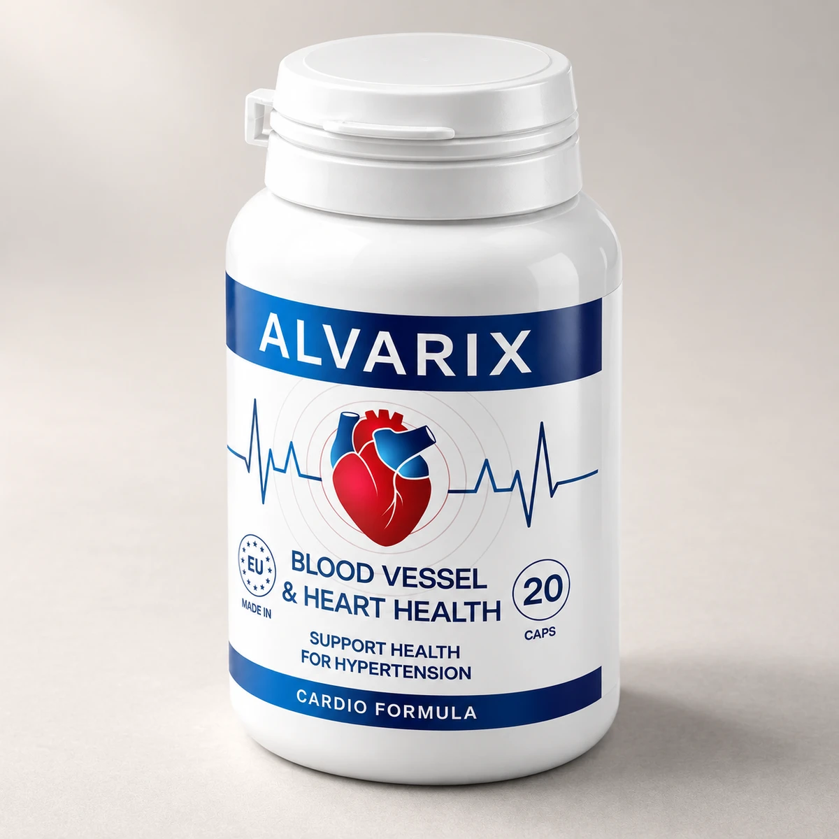Alvarix – barattolo bianco e blu visto di tre quarti