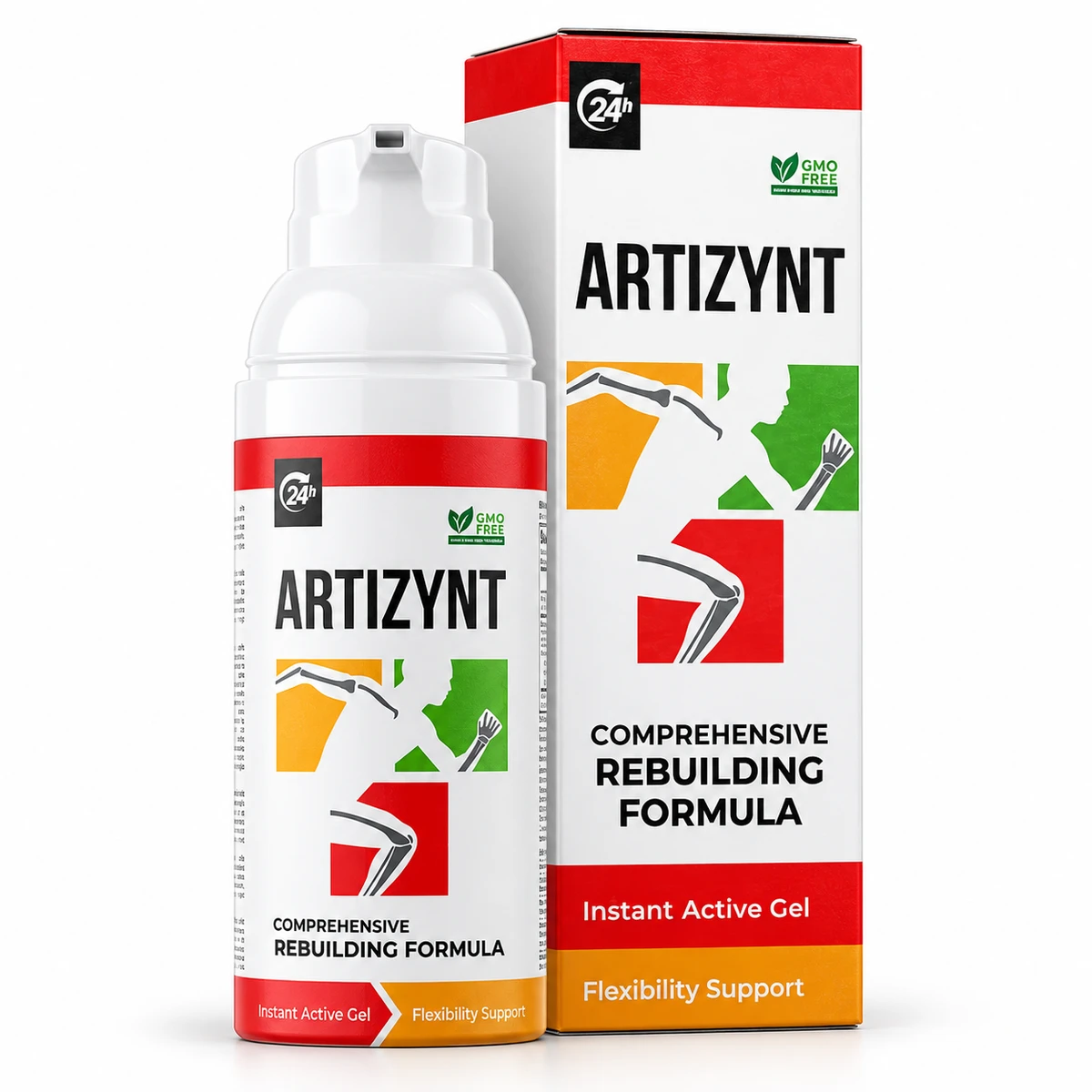 ArtiZynt Gel – flacone con dosatore e astuccio rosso e bianco