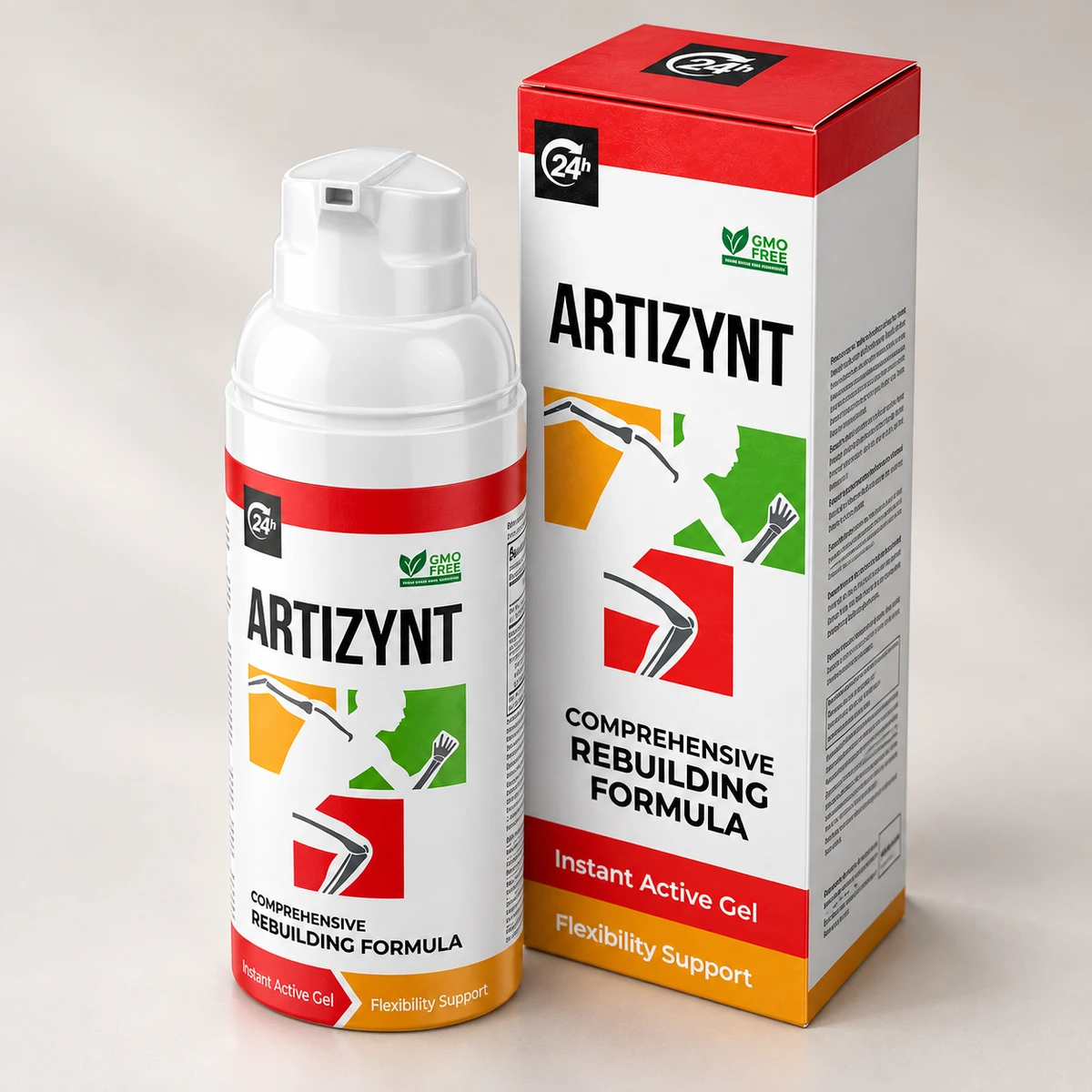 ArtiZynt Gel – flacone airless e confezione visti di lato
