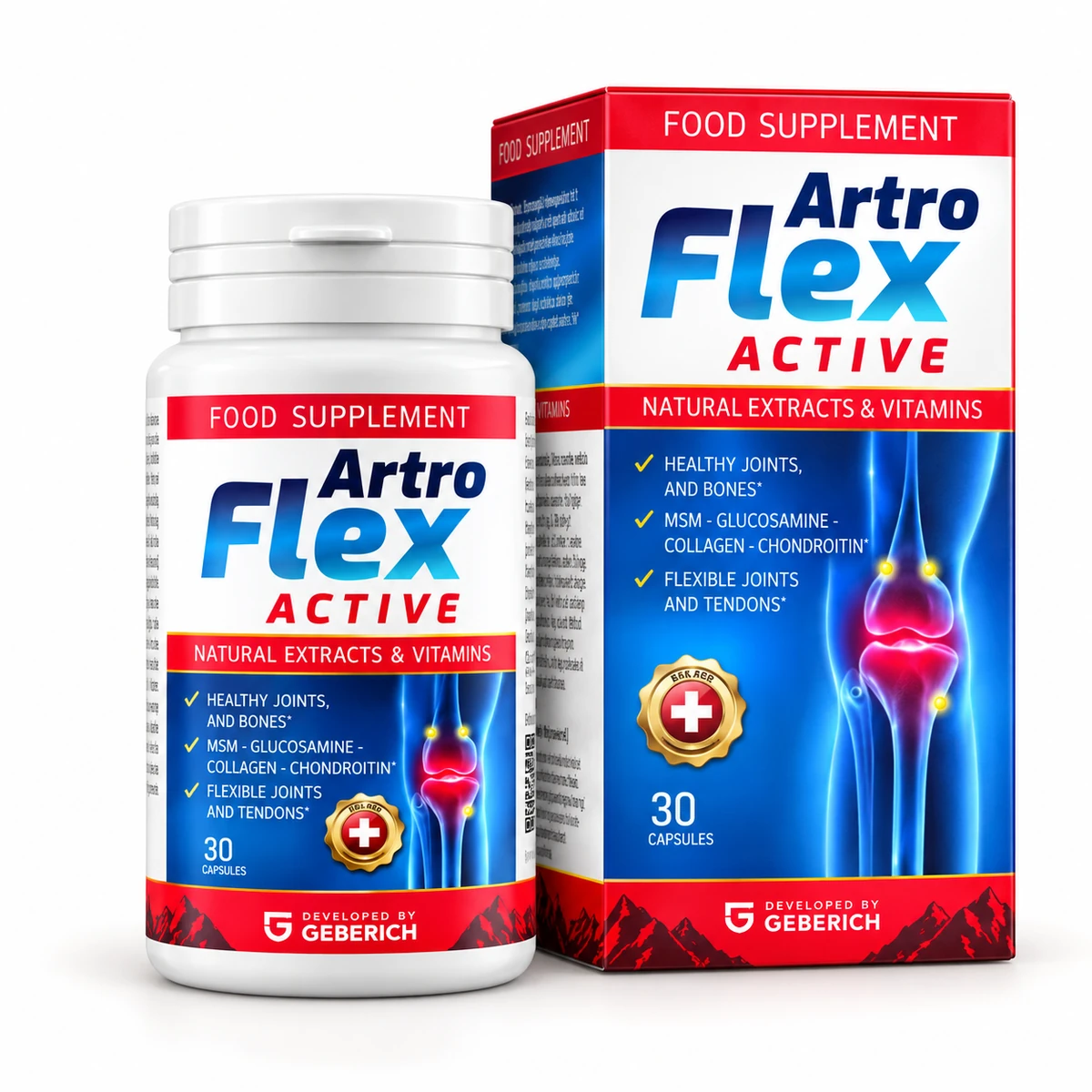 Artroflex Active – barattolo e astuccio di capsule per le articolazioni