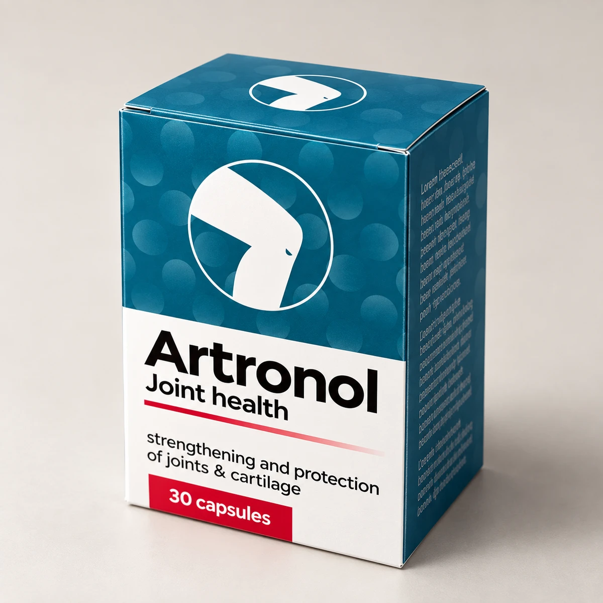 Artronol – confezione vista dall'alto con icona del ginocchio
