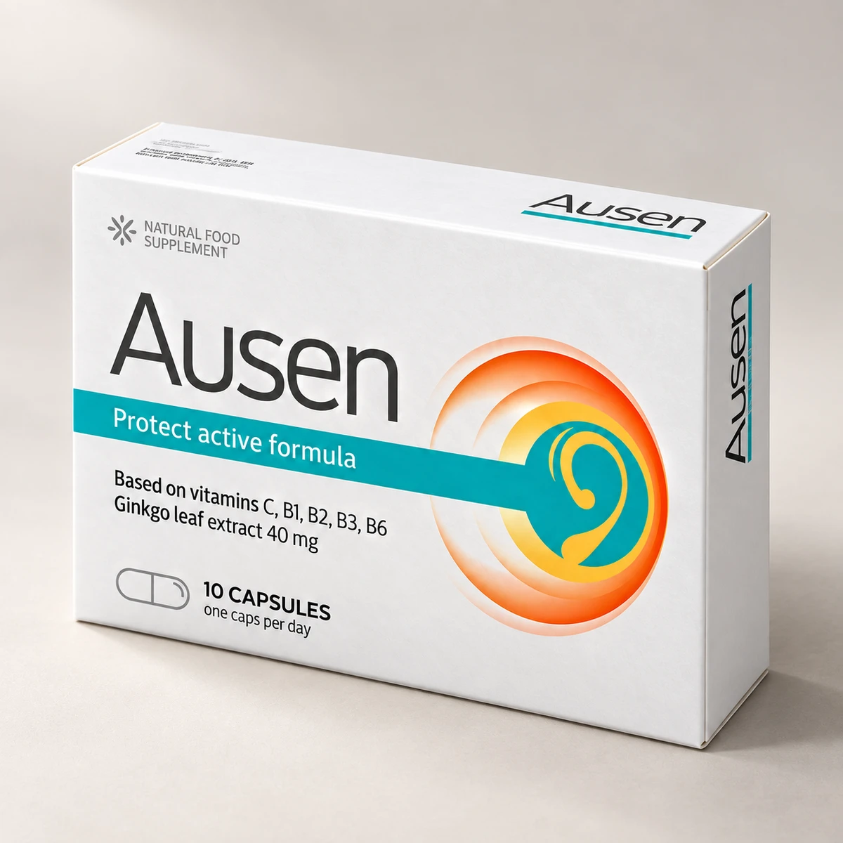 Ausen – confezione di capsule vista di lato