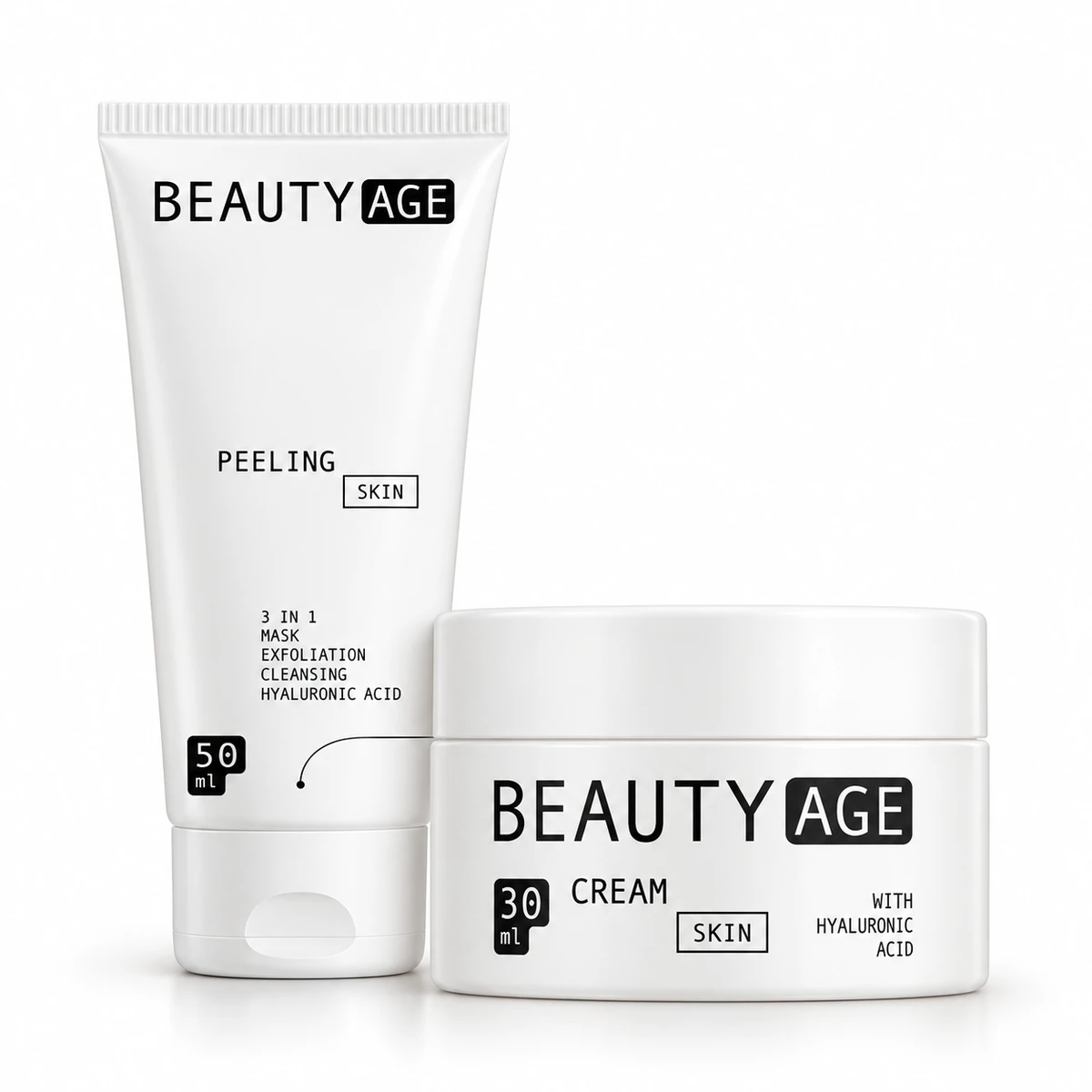 Beauty Age Complex – tubo di peeling da 50 ml e vasetto di crema da 30 ml