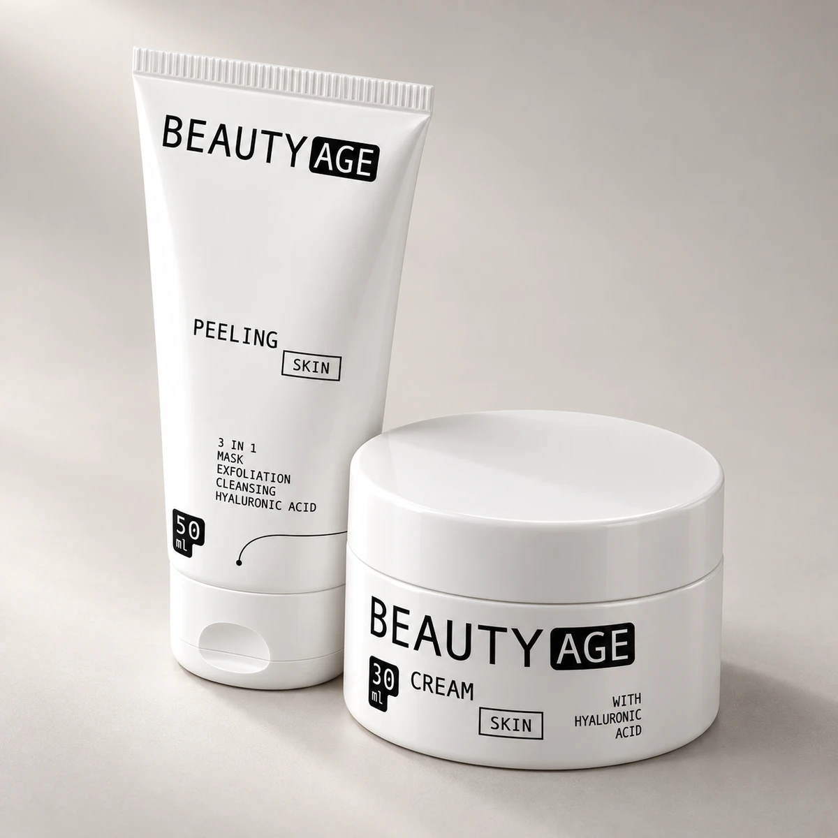 Beauty Age Complex – kit peeling e crema visto di lato