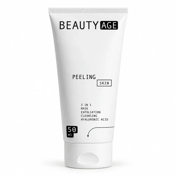 Beauty Age Skin Peeling – tubo bianco da 50 ml di peeling viso 3 in 1