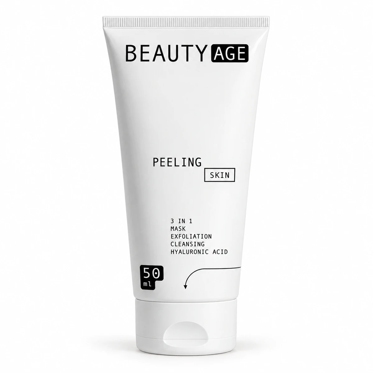 Beauty Age Skin Peeling – tubo bianco da 50 ml di peeling viso 3 in 1