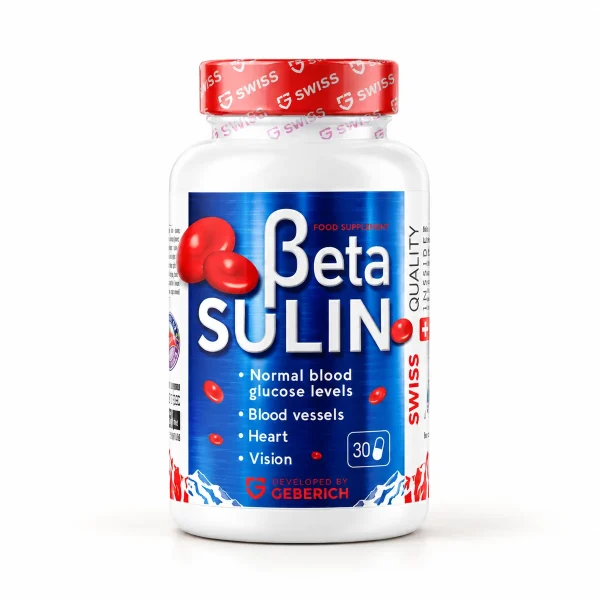 Betasulin – flacone di capsule per la glicemia con tappo rosso