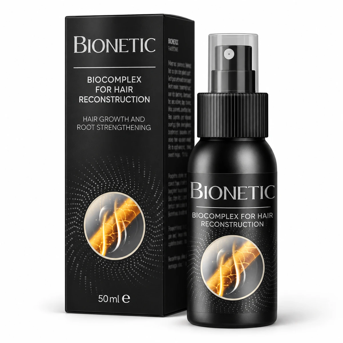 Bionetic – flacone spray nero da 50 ml con la scatola