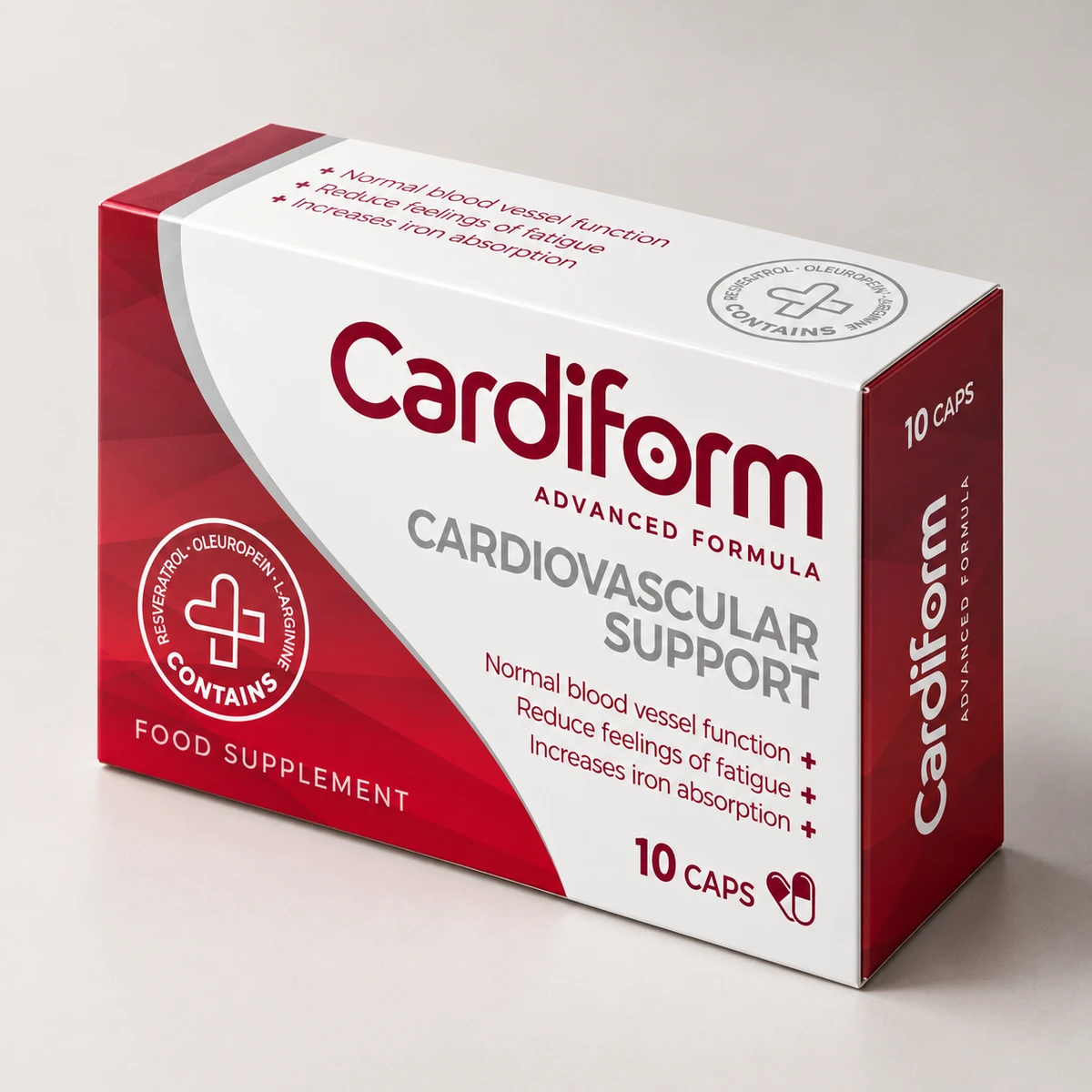Cardiform – scatola da 10 capsule vista di lato