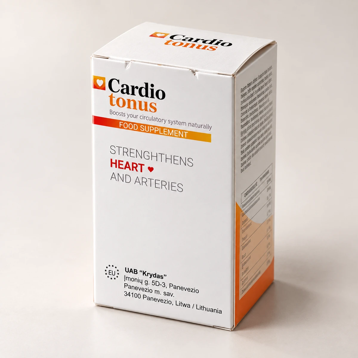 Cardiotonus – scatola vista di lato con l'etichetta