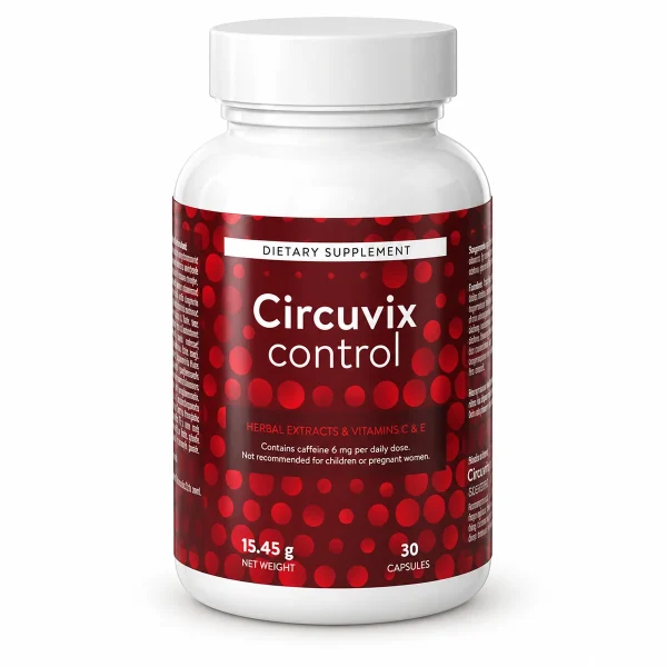 Circuvix Control – flacone di capsule con etichetta rossa a pois