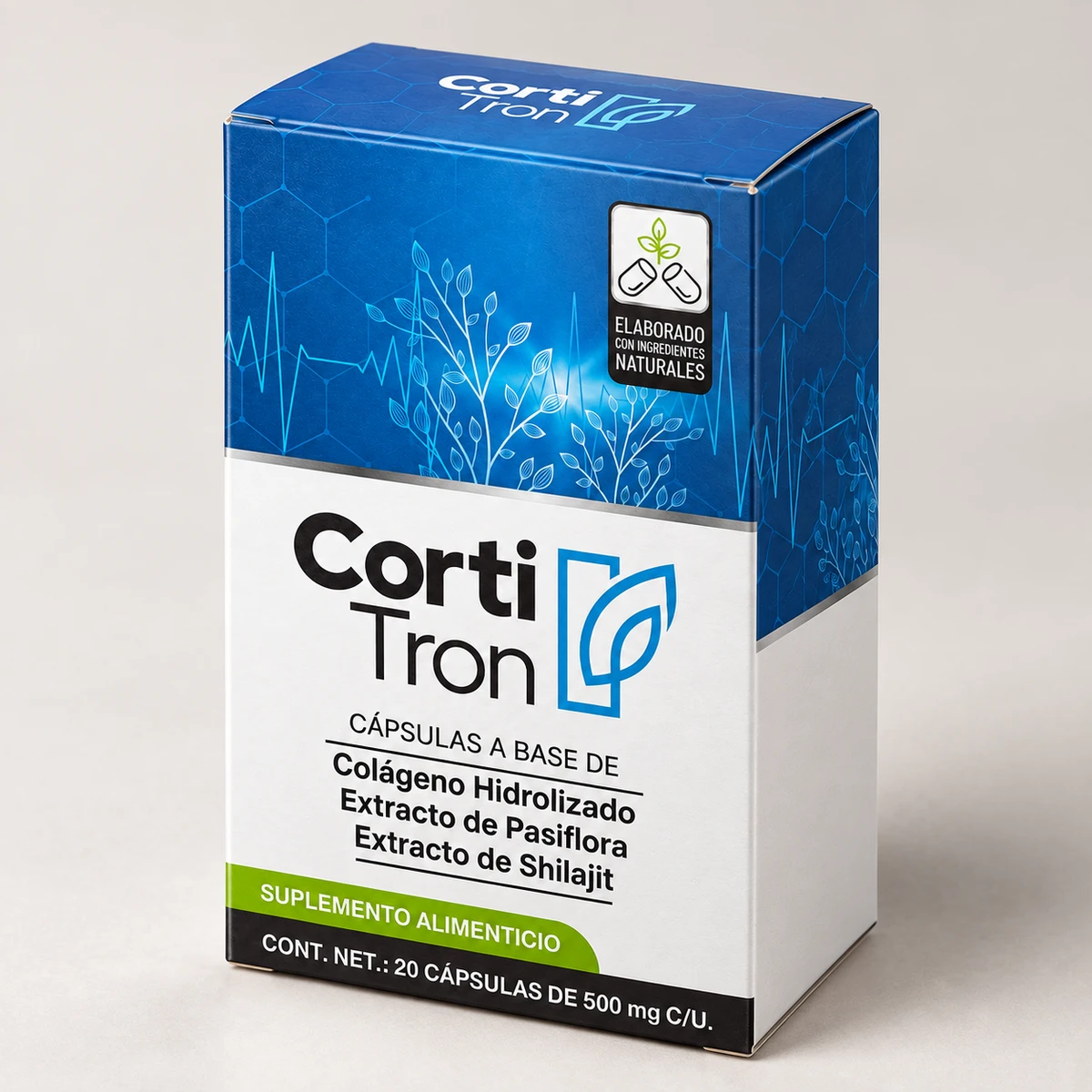 Cortitron – confezione da 20 capsule vista di tre quarti