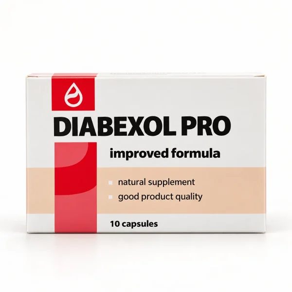Diabexol Pro – scatola da 10 capsule con fascia rossa e goccia bianca