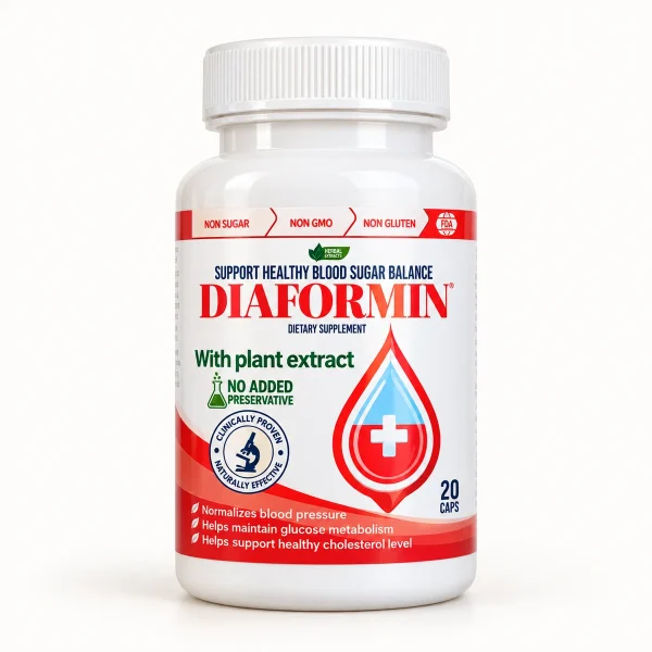 DiaFormin – flacone bianco e rosso da 20 capsule per la glicemia