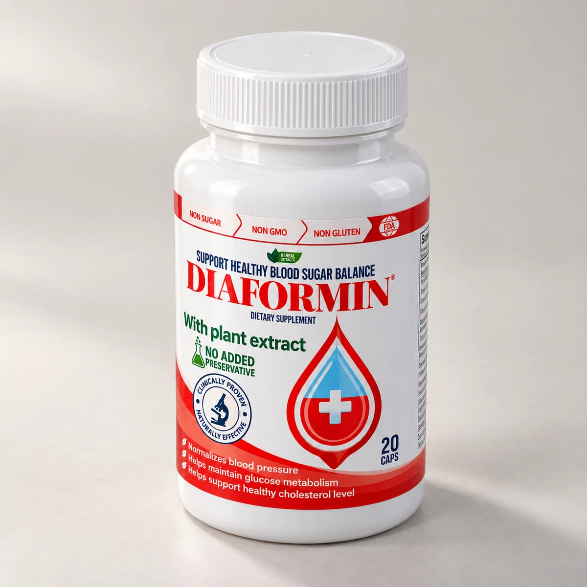 DiaFormin – flacone di capsule visto di tre quarti