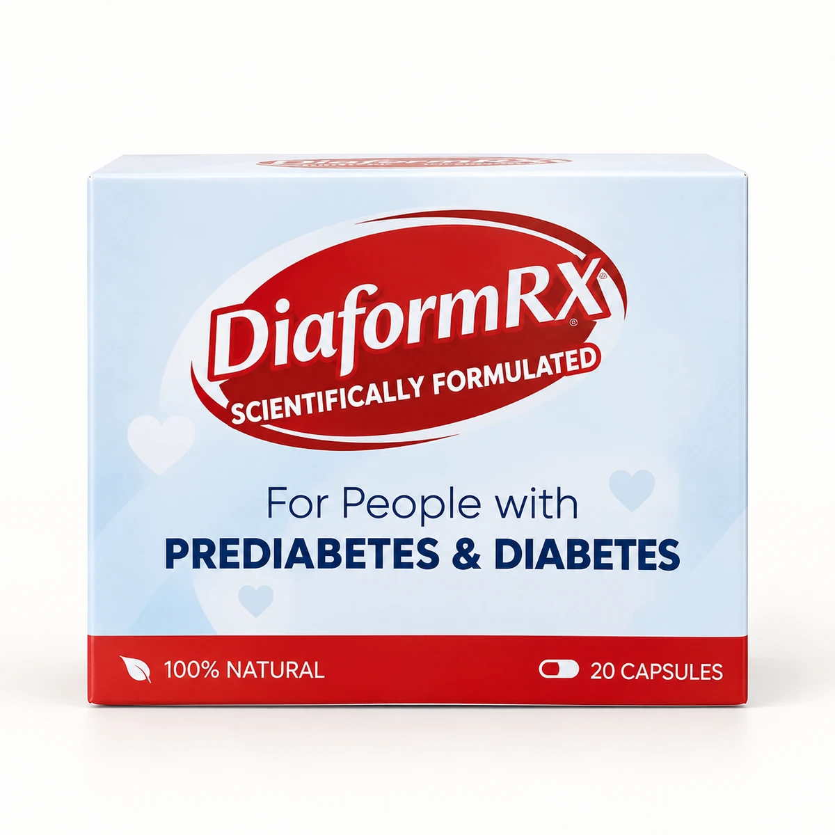 DiaformRX – scatola azzurra da 20 capsule con logo rosso