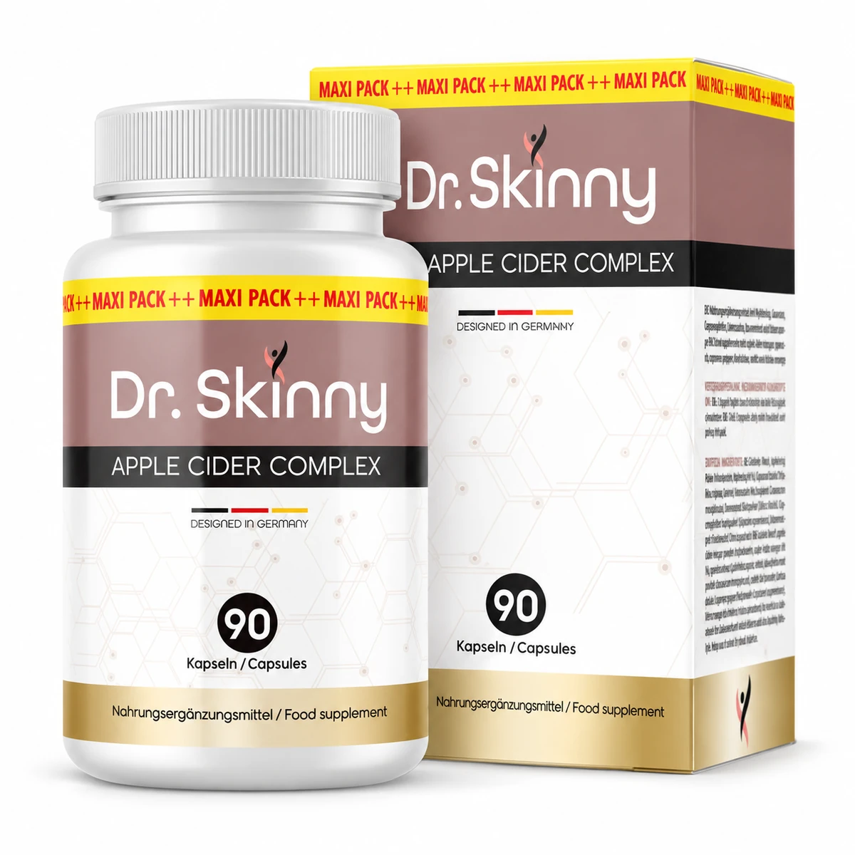 Dr. Skinny – flacone e astuccio Maxi Pack da 90 capsule Apple Cider Complex