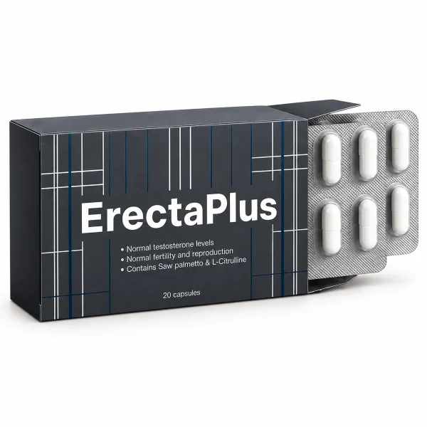 ErectaPlus – scatola da 20 capsule aperta con blister