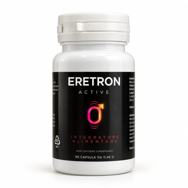 Eretron Aktiv – flacone da 30 capsule con etichetta nera