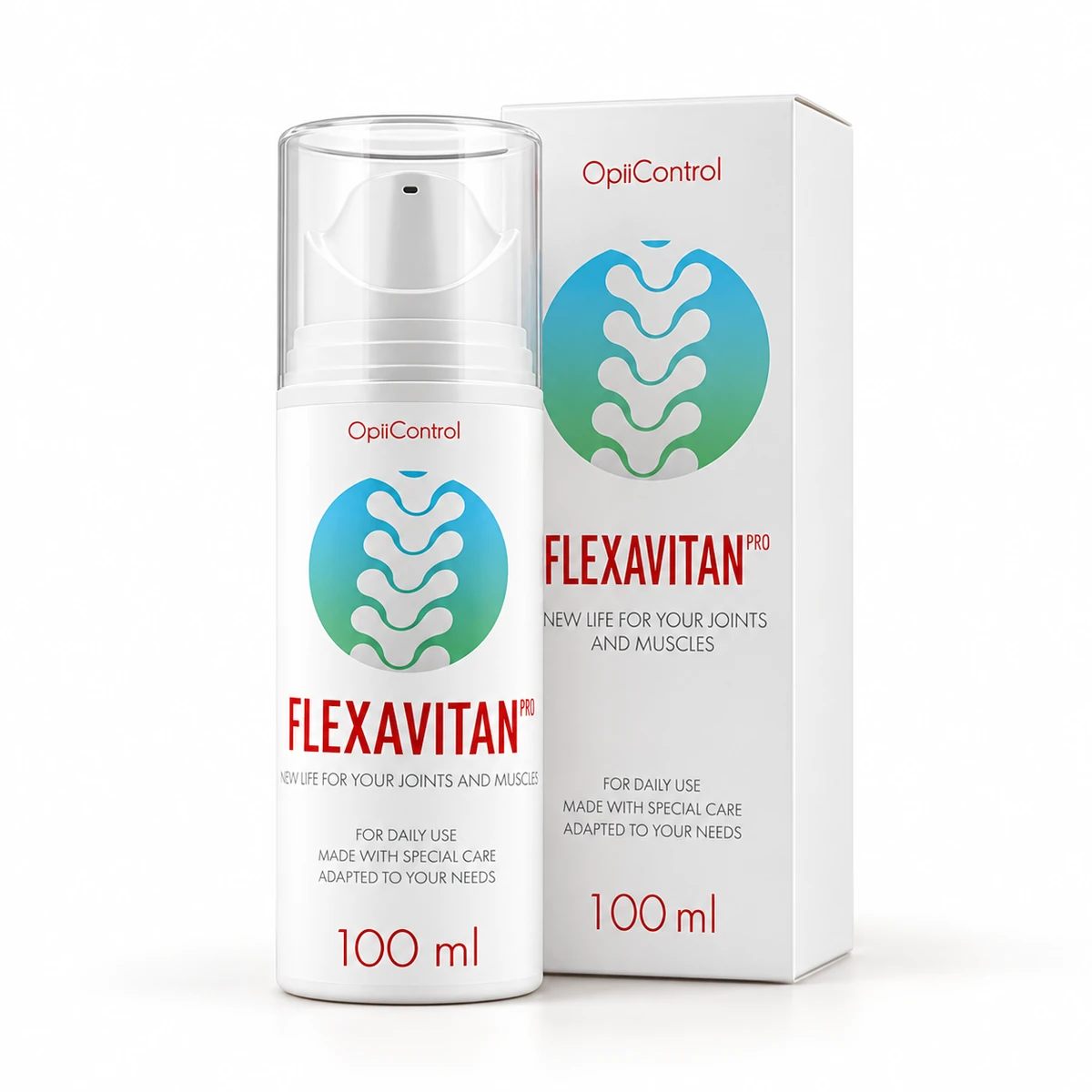 Flexavitan – flacone airless da 100 ml con scatola bianca