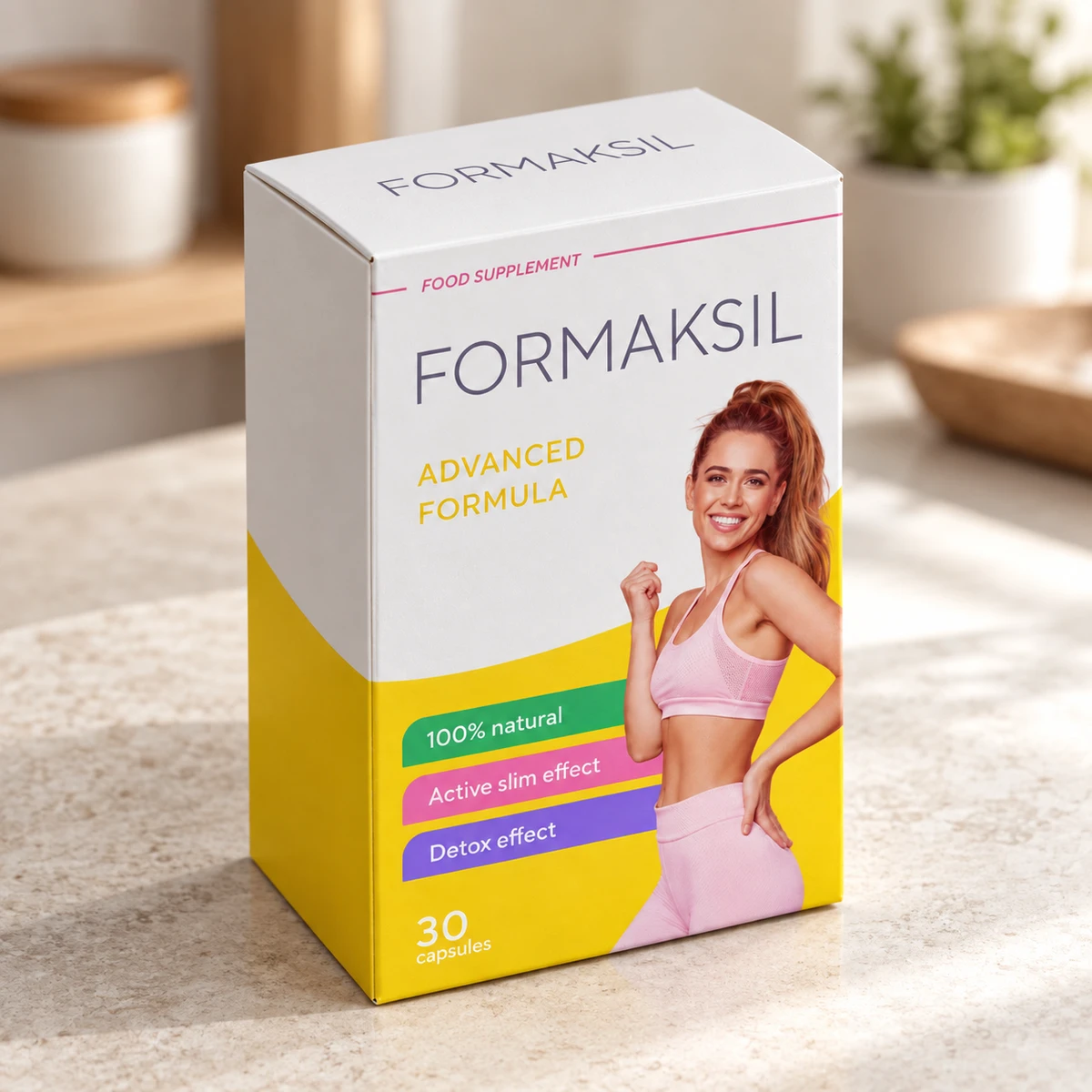 Formaksil – scatola di capsule su un piano in cucina