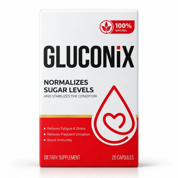 Gluconix – scatola bianca e rossa da 20 capsule per la glicemia