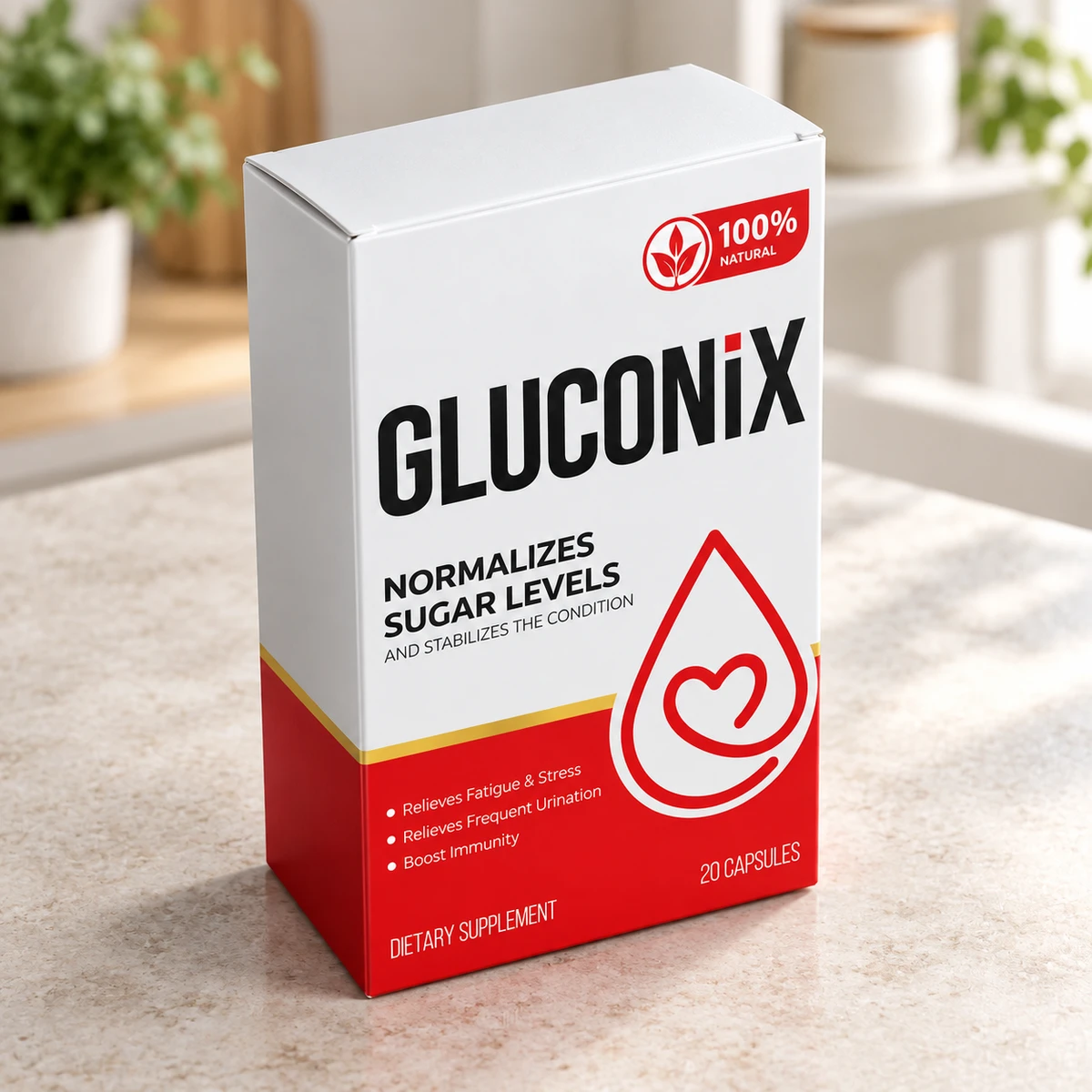 Gluconix – scatola di capsule sul tavolo della cucina