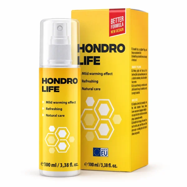 HondroLife – flacone spray giallo da 100 ml con astuccio