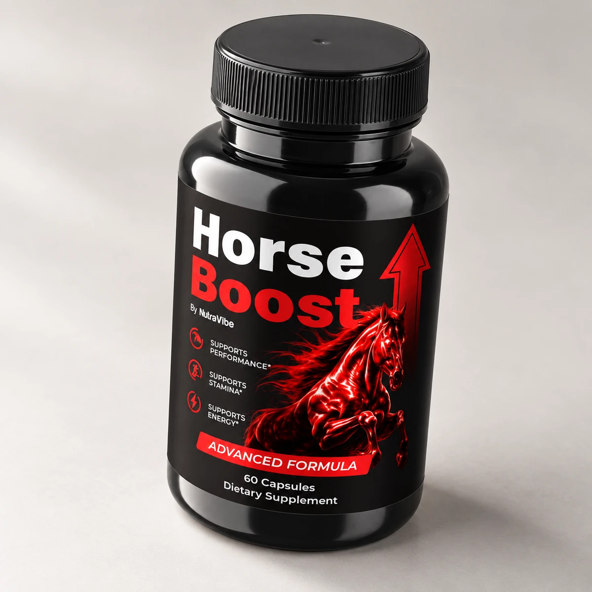 Horse Boost – flacone di capsule visto di tre quarti