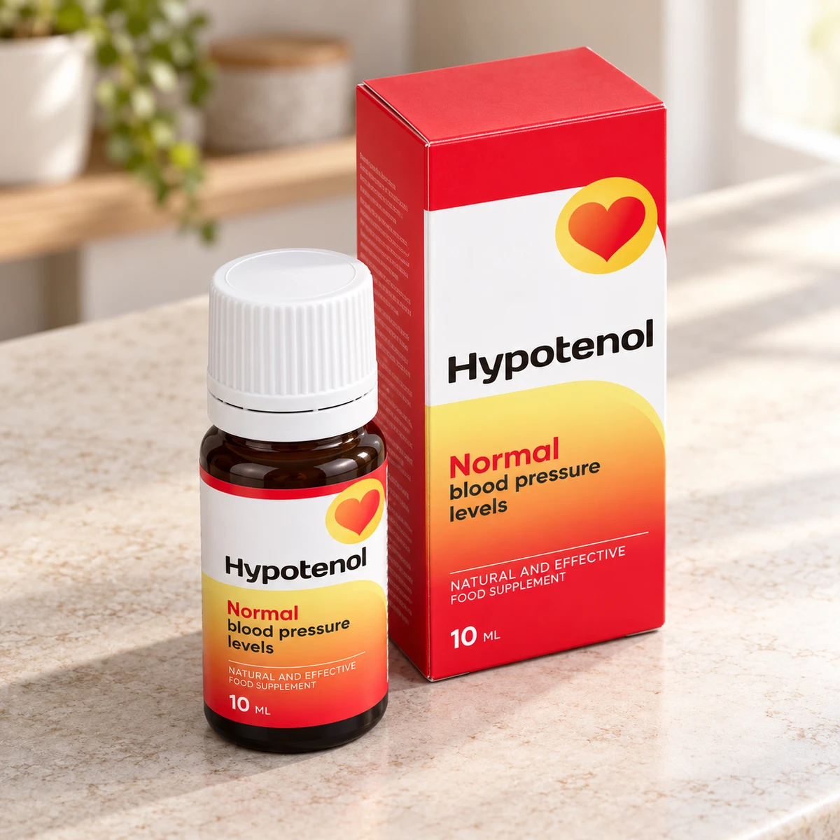 Hypotenol – gocce per la pressione su un piano in cucina