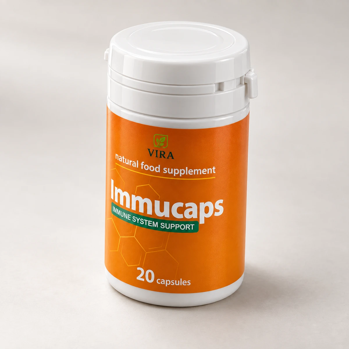 Immucaps – barattolo Vira visto dall'alto di tre quarti